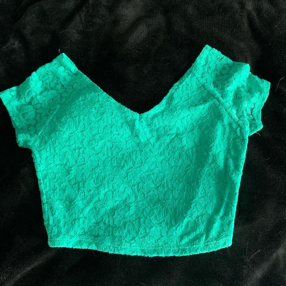 Lace floral crop top